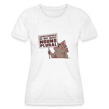 Cat Grammar Apostrophe Grammaire anglaise - T-shirt sport Femme - blanc - Devant - AI Model Female 172 dark (172cm)