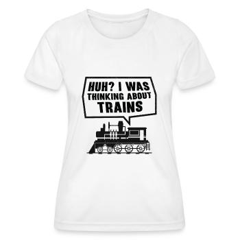 Zuglokomotive Transport Eisenbahnbegeisterte - Frauen Funktions-T-Shirt - Weiß - Vorne - AI Model Female 172 dark (172cm)