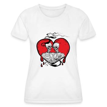 Till Death Midnight Lovers Gothic Skull Bones - Women's Functional T-Shirt - white - Front - AI Model Female 172 dark (172cm)