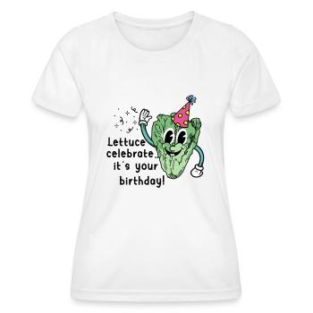 Salade végétalienne Anniversaire Salutations Jour natal - T-shirt sport Femme - blanc - Devant - AI Model Female 172 dark (172cm)