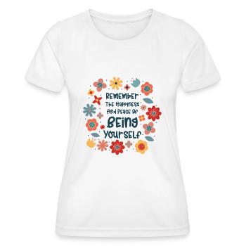 Motiver les gens à prendre soin de soi la paix - T-shirt sport Femme - blanc - Devant - AI Model Female 172 dark (172cm)