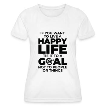 Goal Life Quotes Happy Positive Message - T-shirt sport Femme - blanc - Devant - AI Model Female 172 dark (172cm)