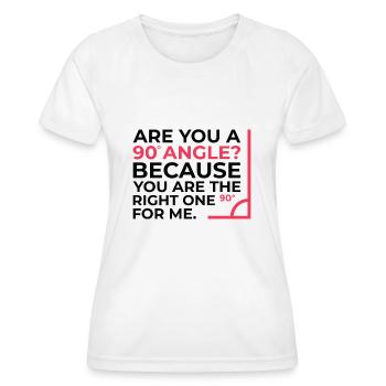 Mathematik Rechter Winkel Cheesy Pun Math Geek - Frauen Funktions-T-Shirt - Weiß - Vorne - AI Model Female 172 dark (172cm)