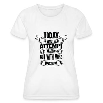 Connaissance motivatrice de la sagesse motivationnelle - T-shirt sport Femme - blanc - Devant - AI Model Female 172 dark (172cm)