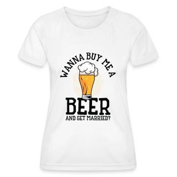Trinken Bier Liebhaber Paar Beziehung Bier - Frauen Funktions-T-Shirt - Weiß - Vorne - AI Model Female 172 dark (172cm)