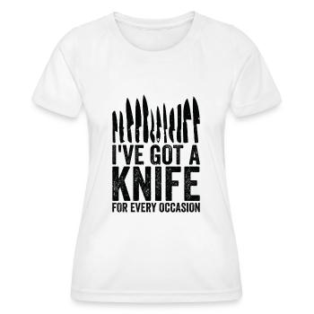 Couteaux collecteurs de couteaux - T-shirt sport Femme - blanc - Devant - AI Model Female 172 dark (172cm)