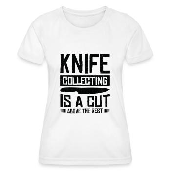 Couteaux collecteurs de couteaux - T-shirt sport Femme - blanc - Devant - AI Model Female 172 dark (172cm)