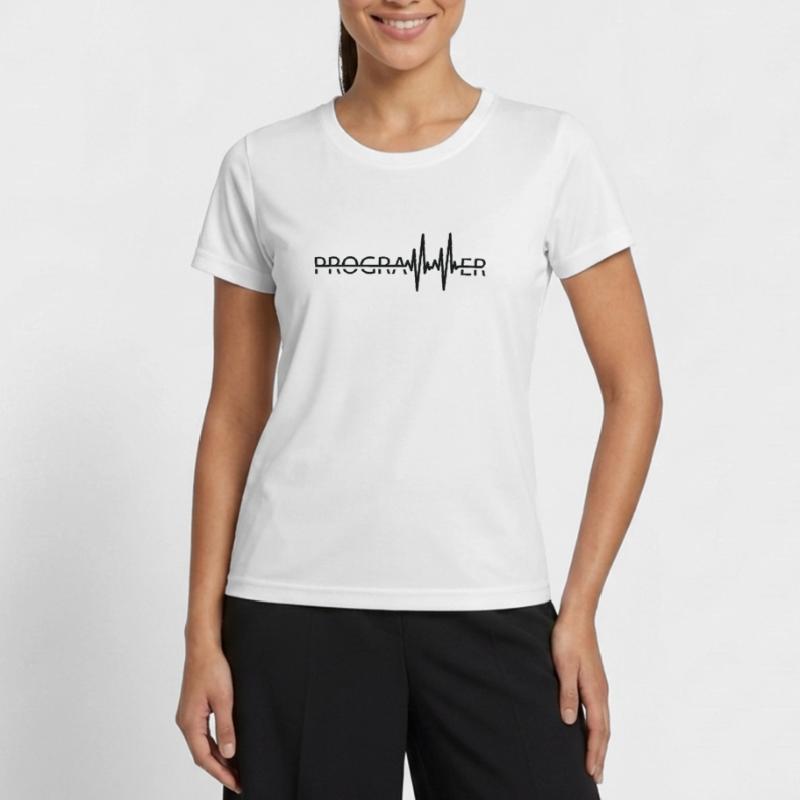 Programmeur Codeur de programmation Heartbeat T-shirt sport Femme