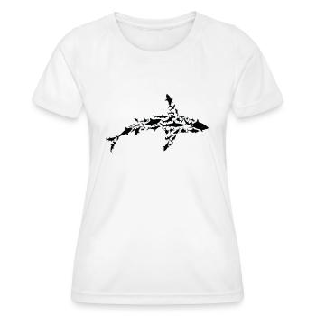 Requin Biologiste marin Requins Silhouette - T-shirt sport Femme - blanc - Devant - AI Model Female 172 dark (172cm)