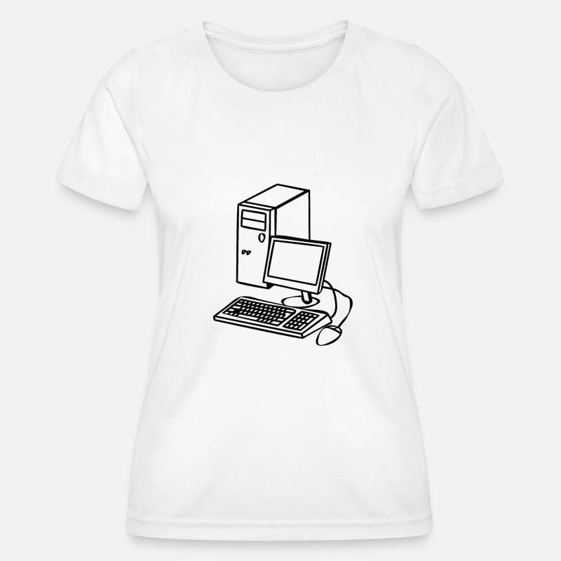 PC in comic style - Women's Functional T-Shirt - white