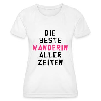 Wanderer / Wanderin / Wandern / Treck / Steigen - Frauen Funktions-T-Shirt - Weiß - Vorne - AI Model Female 172 dark (172cm)