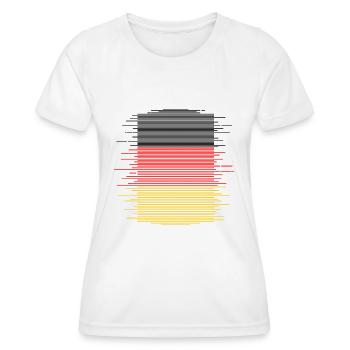 Deutschland Flagge Deutsche Fahne Used Look Heimat - Frauen Funktions-T-Shirt - Weiß - Vorne - AI Model Female 172 dark (172cm)