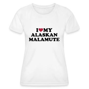 Alaskan Malamute - T-shirt sport Femme - blanc - Devant - AI Model Female 172 dark (172cm)