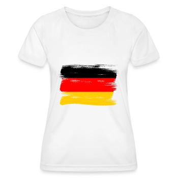 Deutschland Flagge Deutsche Fahne Used Look Heimat - Frauen Funktions-T-Shirt - Weiß - Vorne - AI Model Female 172 dark (172cm)