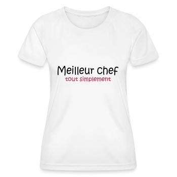 Meilleur chef tout simplement - T-shirt sport Femme - blanc - Devant - AI Model Female 172 dark (172cm)