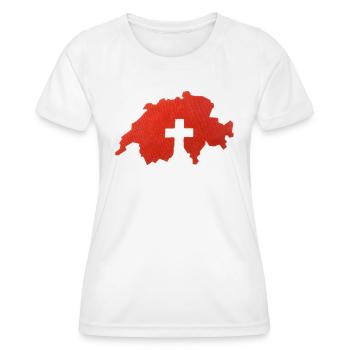 Schweiz Kreuz - Frauen Funktions-T-Shirt - Weiß - Vorne - AI Model Female 172 dark (172cm)