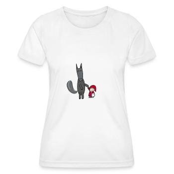 Le loup et le petit chaperon rouge - T-shirt sport Femme - blanc - Devant - AI Model Female 172 dark (172cm)