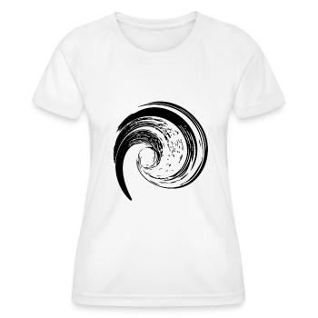Gedrehte Welle Strudel Formation - Frauen Funktions-T-Shirt - Weiß - Vorne - AI Model Female 172 dark (172cm)