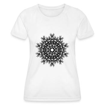 Geometric lines mandala shape - Women's Functional T-Shirt - white - Front - AI Model Female 172 dark (172cm)