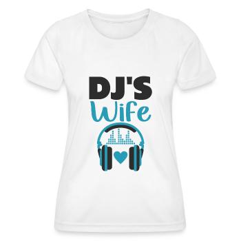 DJ’s Girlfriend Wife Musique Techno Vinyle 33 RPM - T-shirt sport Femme - blanc - Devant - AI Model Female 172 dark (172cm)