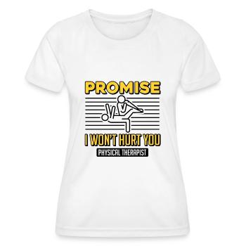 Physiothérapeute Drôle de promesse que je - T-shirt sport Femme - blanc - Devant - AI Model Female 172 dark (172cm)