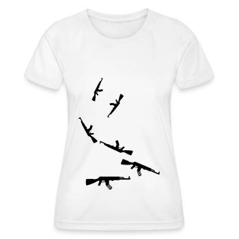 Icône de fusil - T-shirt sport Femme - blanc - Devant - AI Model Female 172 dark (172cm)