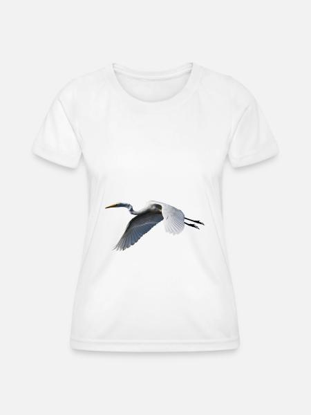Kranich - Frauen Funktions-T-Shirt - Weiß