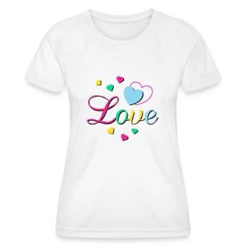 Love Hearts - Frauen Funktions-T-Shirt - Weiß - Vorne - AI Model Female 172 dark (172cm)