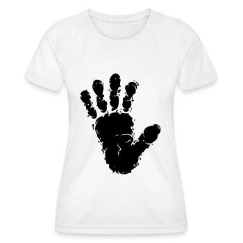 Singes Primates Trace Trace Trace Empreinte de la main - T-shirt sport Femme - blanc - Devant - AI Model Female 172 dark (172cm)