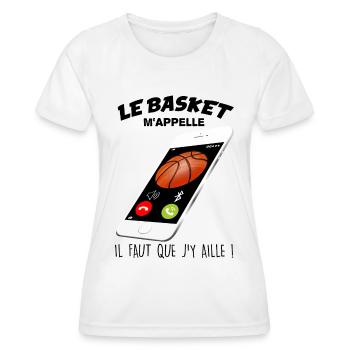 Basket m'appelle Humour basketball - T-shirt sport Femme - blanc - Devant - AI Model Female 172 dark (172cm)