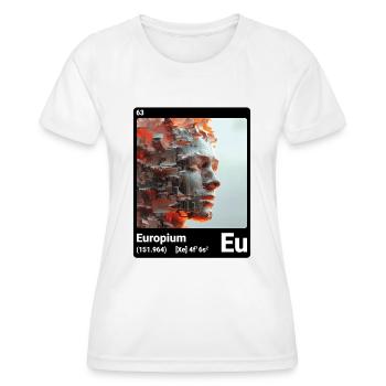 AI am Europium (bk) - Frauen Funktions-T-Shirt - Weiß - Vorne - AI Model Female 172 dark (172cm)