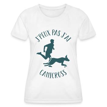 I can't I have canicross, humor canicross - Women's Functional T-Shirt - white - Front - AI Model Female 172 dark (172cm)