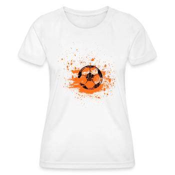 Football Netherlands orange national colours - Women's Functional T-Shirt - white - Front - AI Model Female 172 dark (172cm)