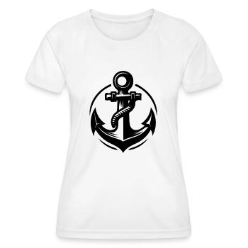 Ancienne ancre mouillée avec corde épaisse - T-shirt sport Femme - blanc - Devant - AI Model Female 172 dark (172cm)