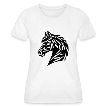 Pferdekopf Porträt Style Geometrisch - Frauen Funktions-T-Shirt - Weiß - Vorne - AI Model Female 172 dark (172cm)