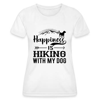 Happiness Is Hiking With My Dog bw - T-shirt sport Femme - blanc - Devant - AI Model Female 172 dark (172cm)