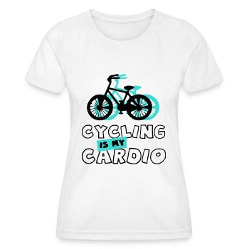 Le cyclisme en tant que vélo de cardio-mobilité - T-shirt sport Femme - blanc - Devant - AI Model Female 172 dark (172cm)