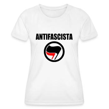 antifascista - Frauen Funktions-T-Shirt - Weiß - Vorne - AI Model Female 172 dark (172cm)