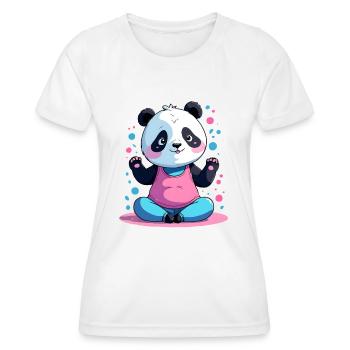 Panda yoga bear, Yoga für Anfänger - Frauen Funktions-T-Shirt - Weiß - Vorne - AI Model Female 172 dark (172cm)