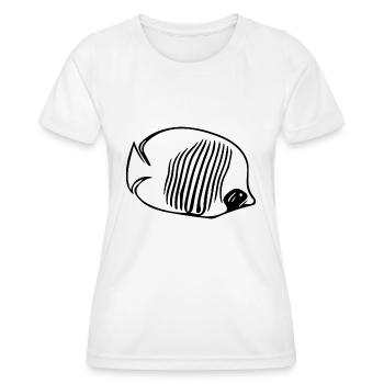 Vintage ButterflyFish - ButterflyFish Fan - Women's Functional T-Shirt - white - Front - AI Model Female 172 dark (172cm)