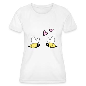 Bees Love Ecosystem Animals Bee Couples - Women's Functional T-Shirt - white - Front - AI Model Female 172 dark (172cm)