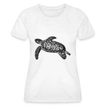 Petite tortue flottante - T-shirt sport Femme - blanc - Devant - AI Model Female 172 dark (172cm)