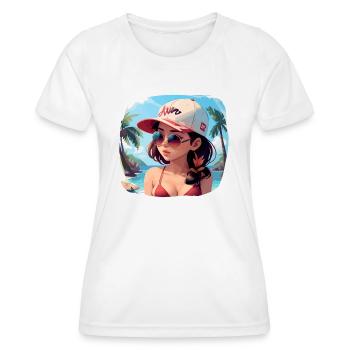 Asiatisches Mädchen im Bikini - Frauen Funktions-T-Shirt - Weiß - Vorne - AI Model Female 172 dark (172cm)