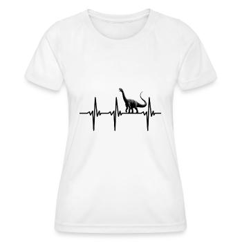 Herzschlag Dino Diplodocus Sauropoden Dinosaurier - Frauen Funktions-T-Shirt - Weiß - Vorne - AI Model Female 172 dark (172cm)