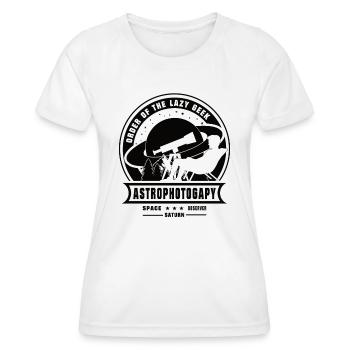 ORDER OF THE LAZY GEEK Saturn Astrophotography - Women's Functional T-Shirt - white - Front - AI Model Female 172 dark (172cm)