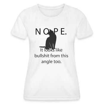 Katze lustig nein - Frauen Funktions-T-Shirt - Weiß - Vorne - AI Model Female 172 dark (172cm)