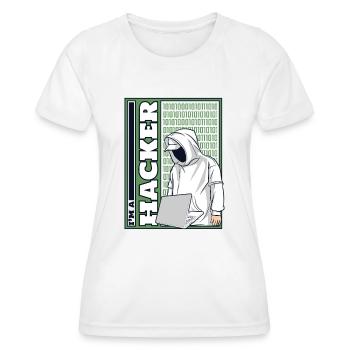 Je suis un hacker Ingénierie sociale Phishing Sniffer - T-shirt sport Femme - blanc - Devant - AI Model Female 172 dark (172cm)