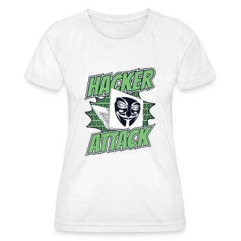 Attaque de hacker Social Engineering Phishing Sniffer - T-shirt sport Femme - blanc - Devant - AI Model Female 172 dark (172cm)