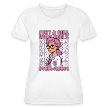 Girl Who Feels Stemazing Scientist STEM Steminist - Women's Functional T-Shirt - white - Front - AI Model Female 172 dark (172cm)