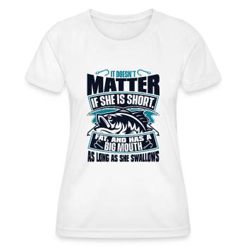 Tant qu’elle avale Spin Fisherman - T-shirt sport Femme - blanc - Devant - AI Model Female 172 dark (172cm)